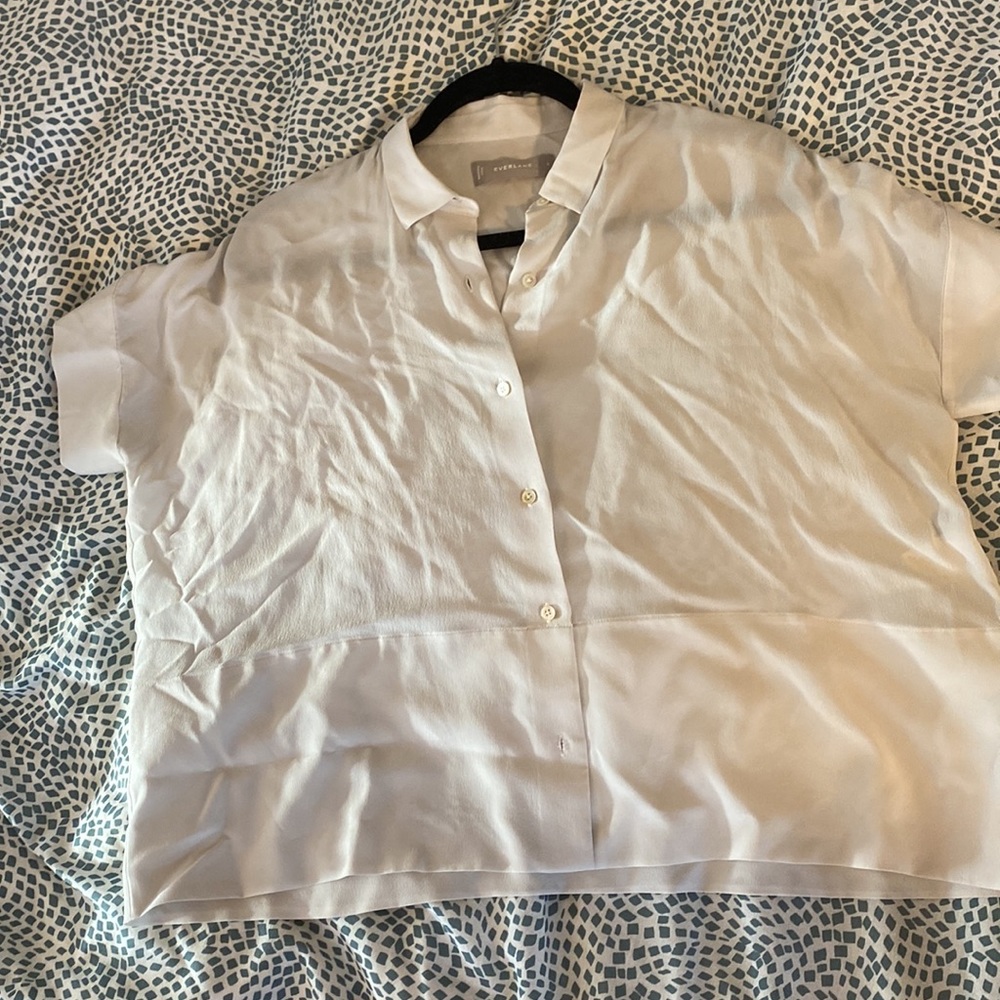 Everlane Short Sleeve Square Blouse - Picture 3 of 5
